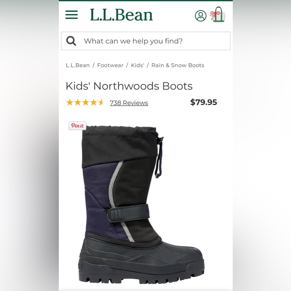 L.L. Bean Kids' Northwoods Boots - Black and Navy